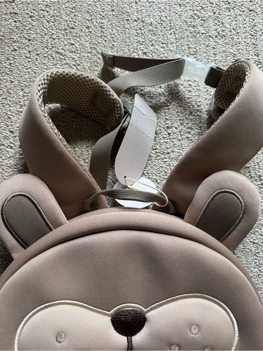 Kids Unisex Beige Bear Backpack - Cute Toddler Accessory NWT school travel
